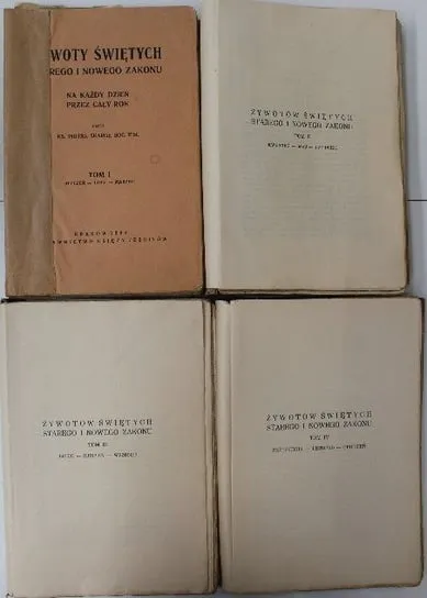 Ostatnie sztuki Żywot Świętych Starego i Nowego Zakonu Tom I do IV 1933 r.