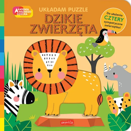 Dzikie zwierzęta. Akademia mądrego dziecka. Układam puzzle Łatwy zwrot
